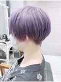 大人可愛い刈り上げショート　パープルカラー