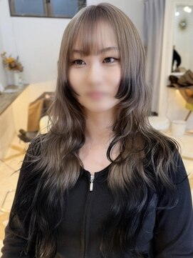 ラビスモア(Lovis moa) 上尾/ダブルカラー/ブリーチ無し/白髪ぼかし/韓国