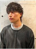 10代20代◎ツイストスパイラルメンズウルフ縦落ちパーマツイスト
