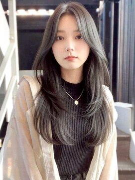 スターズ 柏(STARS) 顔周りレイヤー 韓国ヘア アッシュグレー 透明感カラー 艶髪