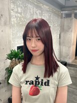 コワファースト長崎シャンプーボーイ 2nd(COIFF1RST 長崎 SHAMPOO BOY) 長崎 ブリーチなしカラー カシスレッド 韓国