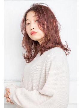 モカ ヘアーデザイン(moca HAIR DESIGN) ラフなウェーブのピンクパープル