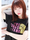 【La fith】 チェリーレッド×切りっぱなしミディ