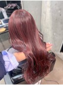 チェリーレッド ブリーチなしダブルカラー
