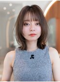 20代30代大人かわいい黒髪小顔前髪パーマ韓国くびれレイヤーボブ