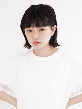 オンク 新宿(onk) 黒髪/グレーベージュ/レイヤーロング/前髪パーマ[新宿駅]