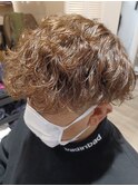 波巻きパーマ×マッシュスタイル