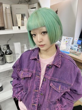 リヴ ウメダ(LIV umeda) グリーン/ブリーチ/ダブルカラー【梅田】