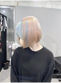 ミルクティー＋水色ポイントカラー