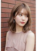 マロンベージュ/くすみベージュ/ゆるふわ巻きモテパーマ