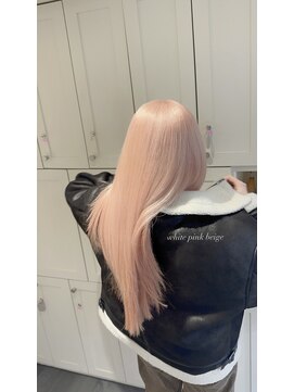 13225ブリーチ＆ダブルカラーホワイトピンクベージュ