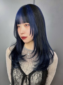 アイティーバイアルバム 松戸店(IT by ALBUM) デザインカラー顔周りレイヤーダブルカラー前髪カット_ba560611