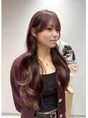 韓国風レイヤーカットブリーチダブルカラー前髪