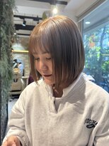 ゼスト 三鷹店(ZEST)&nbsp;外ハネボブ似合わせカットブリーチなしブルーカラー/三鷹