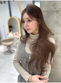 ★小顔黒髪クラゲヘアーオリーブグレーココアベージュ髪質改善★