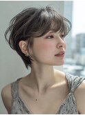 ミセスショート×白髪ぼかしカラー３０代４０代５０代６０代