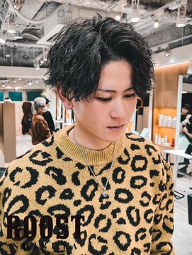 ルースト 渋谷店(ROOST) MEN’S HAIR/波巻きツイストスパイラル/リバースセンターパート