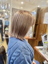 サンドレオ 新宿店(sand Leo)&nbsp;顔周りカット/縮毛矯正/ダークブラウン/コーラルピンク