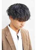 緩め波巻パーマ　マッシュ