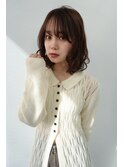 小顔ひし形 レイヤーカット 透明感カラー