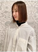大人ボブに冬にオススメのグレージュカラー/ニュアンスカラー