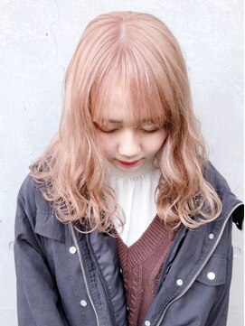 アイティーバイアルバム 下北沢店(IT by ALBUM) ペールピンクロング_ショコラベージュボブルフ_ba340251