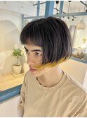 裾カラー　イエローグレイボブ