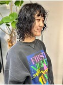 medium hair/パーマ　アッシュカラー　ダークカラー　ミディアム