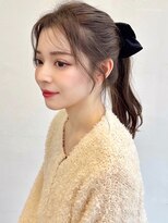 〇グレージュ 透明感カラー ブリーチなし 簡単アレンジ