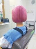 ミニボブ×ホワイトピンク