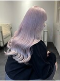 7866ラベンダーパープルハイトーンダブルカラーレイヤーカット