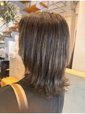 極細白髪ぼかしハイライト