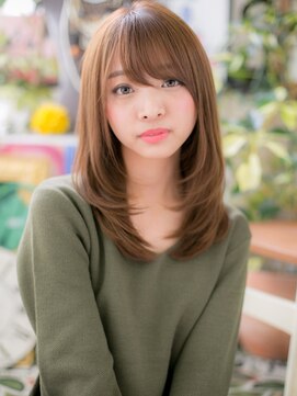 カバーヘア イヴ 戸頭店(COVER HAIR EVE) 斜めバング外国人風小顔ワンカールセミディh3戸頭20代30代40代