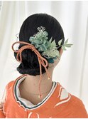 振袖/振袖ヘア/シニヨン/タイトシニヨン/個性派ヘア/成人式