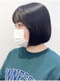 【モリオ松戸　石山】黒髪ナチュラルボブミニボブ前髪あり20代