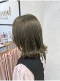ブリーチなしオリーブグレージュ髪質改善ウルフレイヤーカット