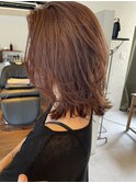 白髪あっても◎くびれヘアピンクブラウン