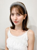 くびれヘアアプリコットオレンジ夏ヘアハイライトカラー韓国ヘア