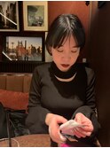 30代40代丸みショートマッシュショート前髪あり黒髪暗髪