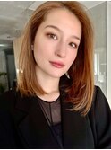 【MINX】くびれヘアアプリコットオレンジハイライトカラー_銀座