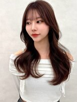 エジョン 八幡山店(Aejon)&nbsp;韓国ヘアハッシュカットふんわりミディアムココアブラウン艶髪