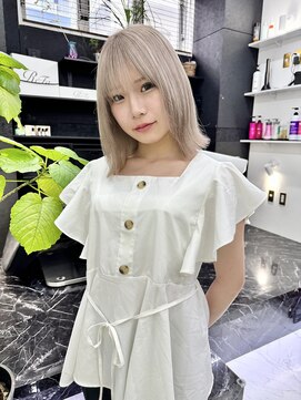 チュダック(ChuDuck) 【天神】色落ちも可愛いミルクティー/ケアブリーチ/ダブルカラー