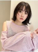 外ハネボブ/くびれレイヤー/シースルーバング/束感スタイリング