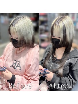 あるじゃんすー 渋谷店 プラチナベージュ#エクステ#ハッシュカット#デザインカラー#渋谷
