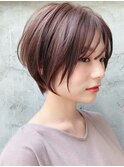 大人かっこいいショートボブ♪アースカラー小顔ハイライト※時
