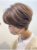 ショートスタイル♪白髪ぼかしハイライトカラー
