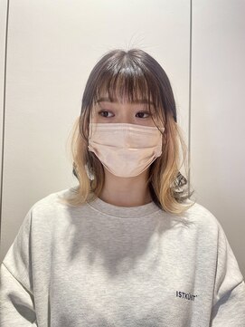 エヌプラス(N+) くびれヘアアプリコットオレンジ夏ハイライトカラー
