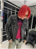 バレイヤージュハイライトカラーインナーレイヤーカットウルフ