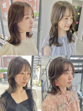 ヘアー アイス 御器所本店(HAIR ICI) 大人可愛い艶カラーカーキベージュブラウン