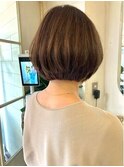 大人キレイあごライングラボブ白髪ぼかしカラー